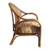 Rattan and cane chair - 1980s