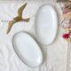 2 Bavarian white and gold porcelain dishes, "Annabell" model