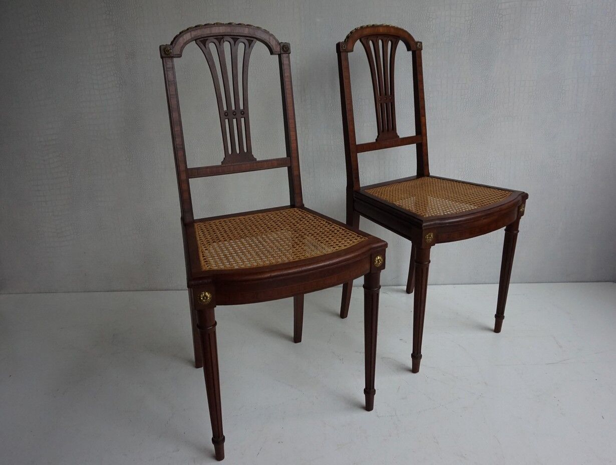 Pair of Louis XVI chairs circa 1870