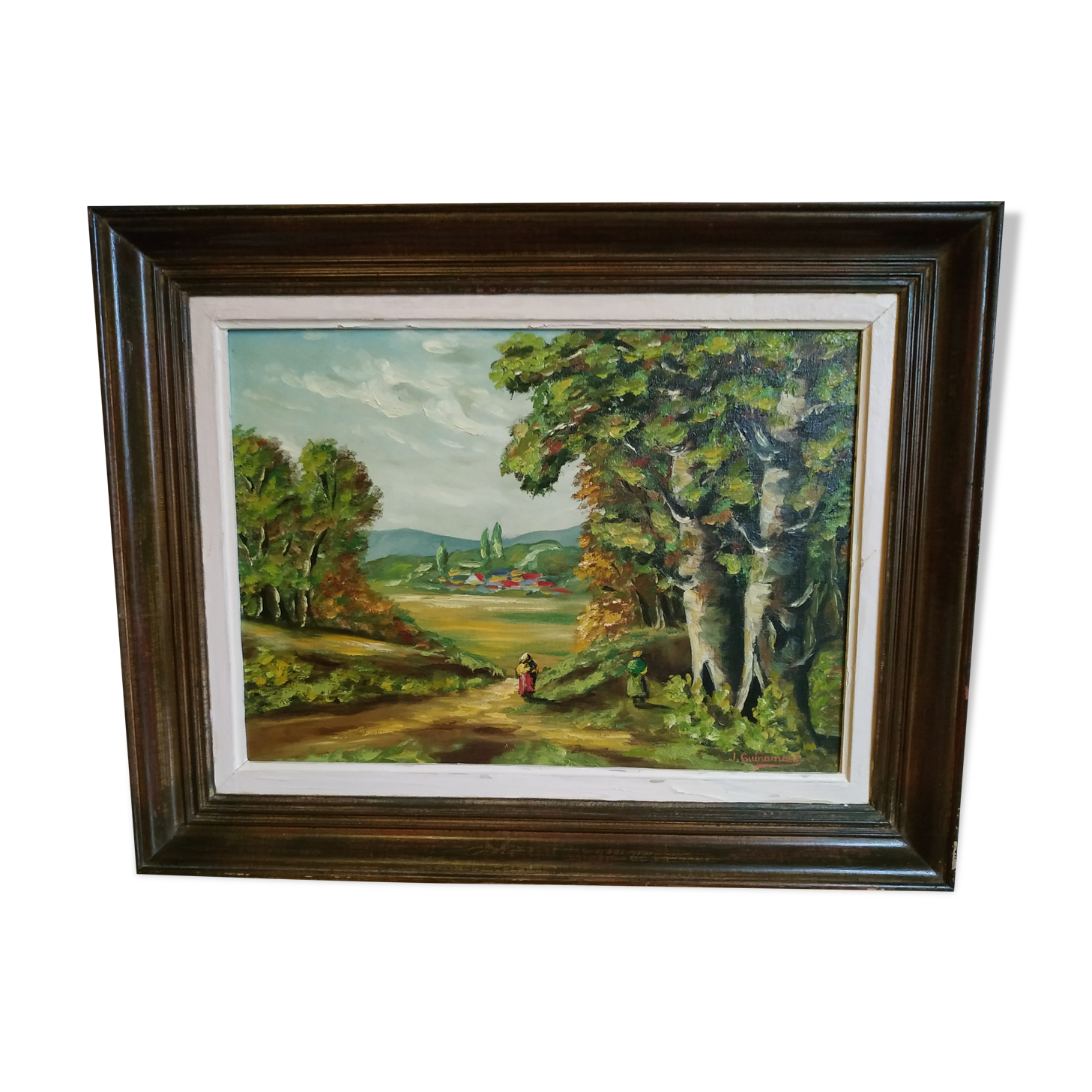 Oil on canvas "ballad in the Breton countryside"