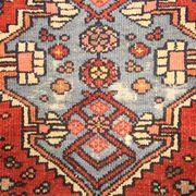 Tapis persan traditionnel noué à la main tapis de salon en laine rouge 134x136cm