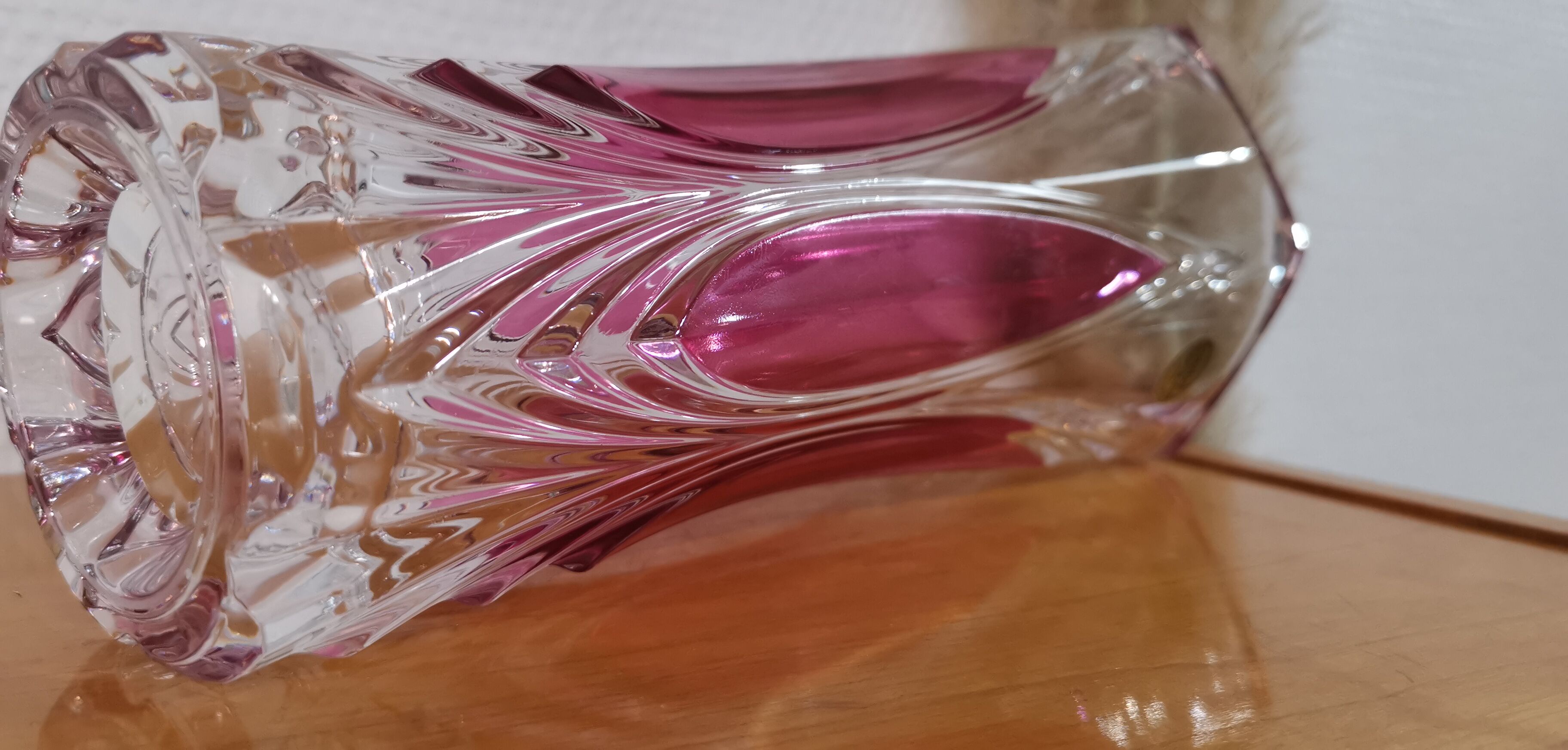 Arques crystal vase model Châtelet rosé