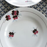 Suite of 4 dinner plates Sarreguemines
