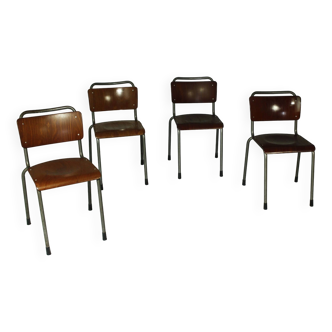 Chaises Modèle 106 par WH Gispen pour Delft, 1950s, Set de 4