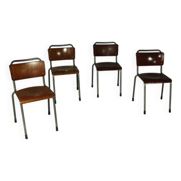 Model 106 Chairs by W. H. Gispen for Delft, 1950s, Set of 4