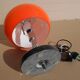 Desk lamp orange with black marble 1950 s base