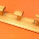 Wall coat rack 3 hooks Modernist style solid pine wood