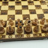 Vintage handcrafted folding chess game box