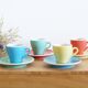 Ensemble de 4 tasses à espresso et soucoupes Cafés Richard