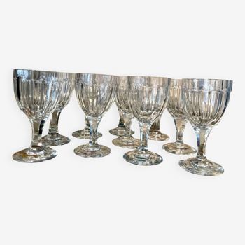 Set of 10 nancy crystal port glasses 1920s 1930s