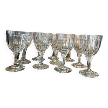 Set of 10 nancy crystal port glasses 1920s 1930s