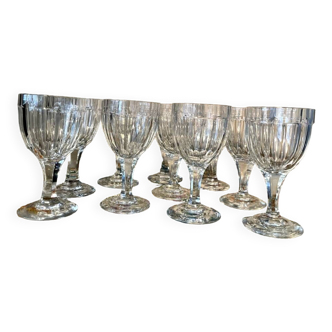 Set of 10 nancy crystal port glasses 1920s 1930s