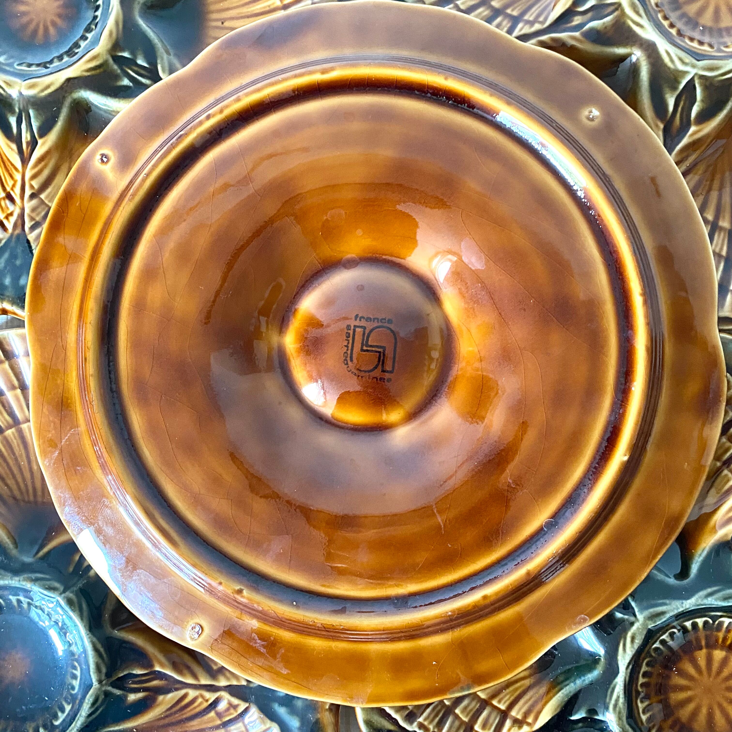 Sarreguemines slurry oyster plates