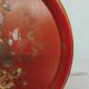 Antique Napoleon III Round Sheet Metal Tray - Flower Painting