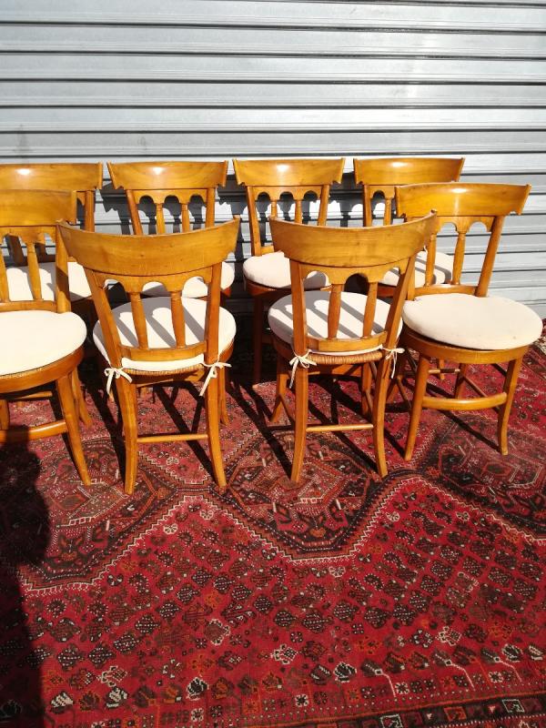 suite of 8 mulched chairs in cherry