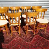 suite of 8 mulched chairs in cherry