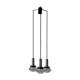 Suspended cascade lamp with 3 glass crystal and metal shades, 1960s, Germany
