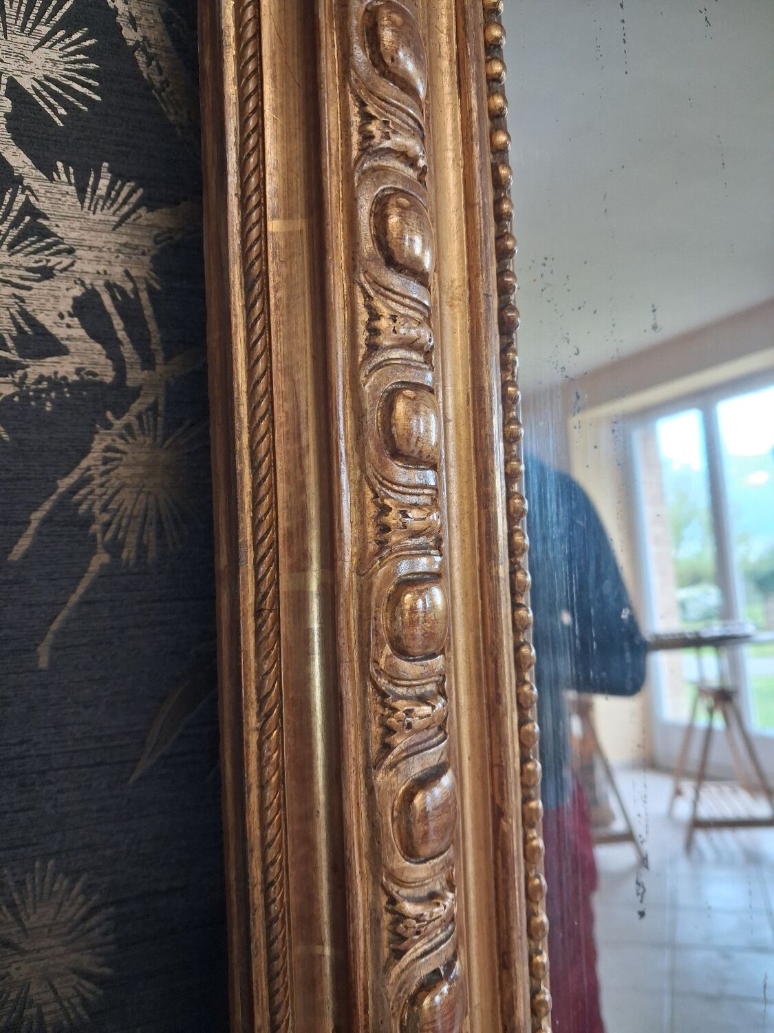 19th-century mirror, 2.04m x 1.25m.