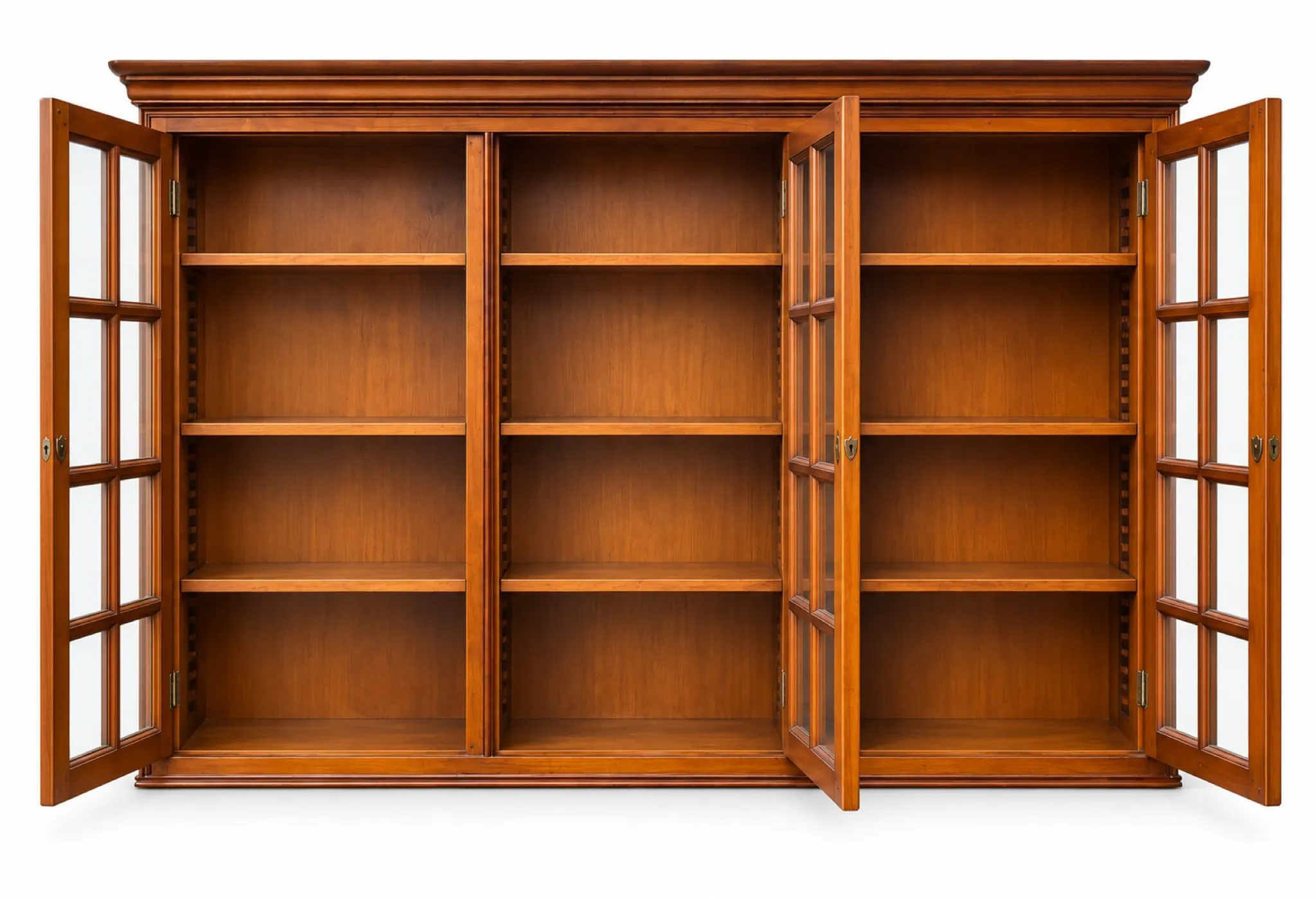 French library in Louis-Philippe style made of solid fruitwood.