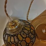 Vintage globe with stained glass effect