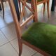 6 Chaises bois assise velours vert