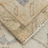 7x10 beige & navy blue vintage rug, 215x302cm