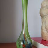 Vintage multicolor Murano arlecchino glass vase