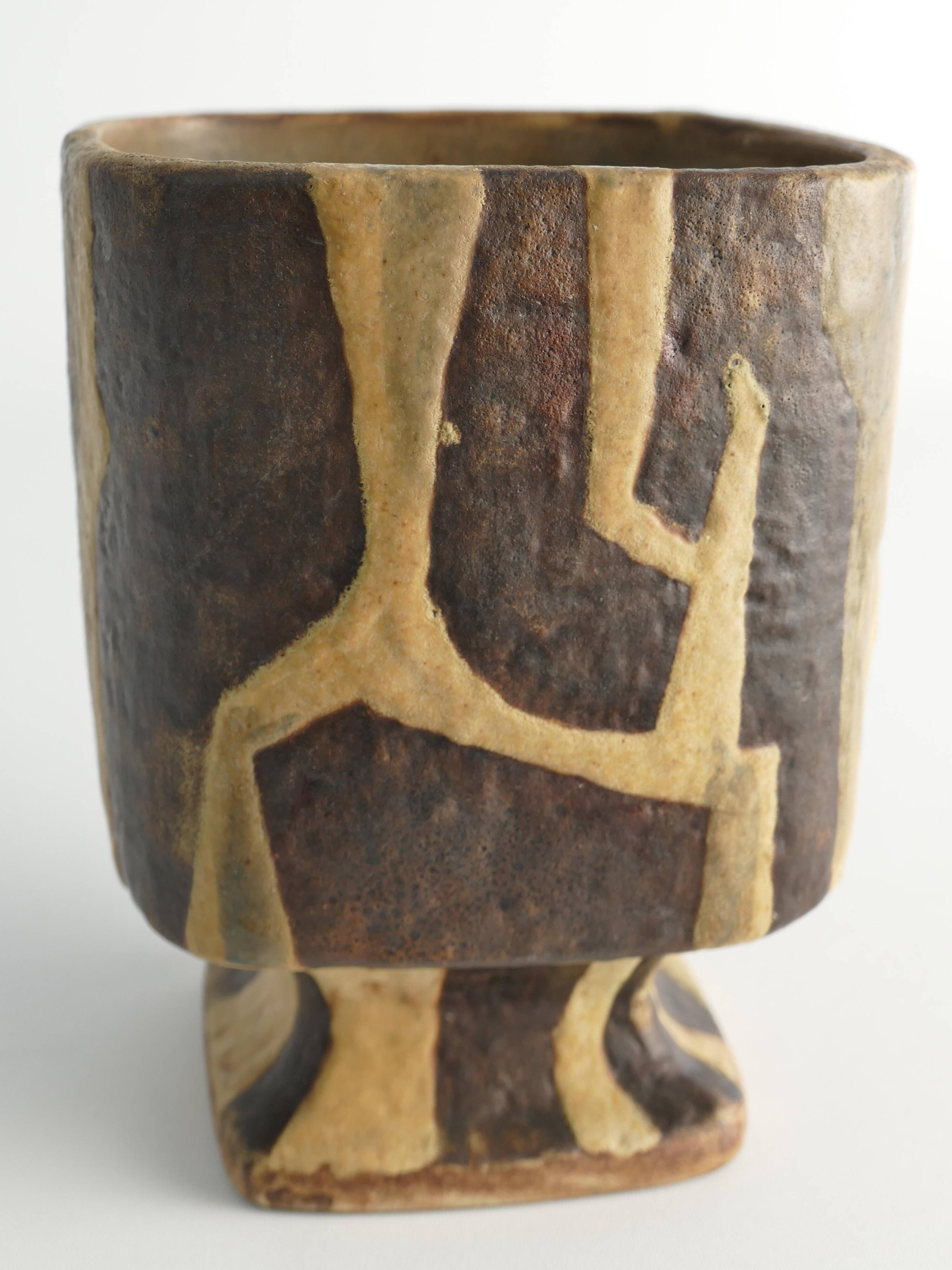 Midcentury Modern Fat Lava Ceramic Vase by Fridegart Glatzle, Karlsruhe, 1960s