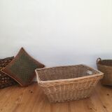 Laundry basket rectangular wicker