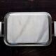 Vintage rectangular tray in shiny silver-plated metal.