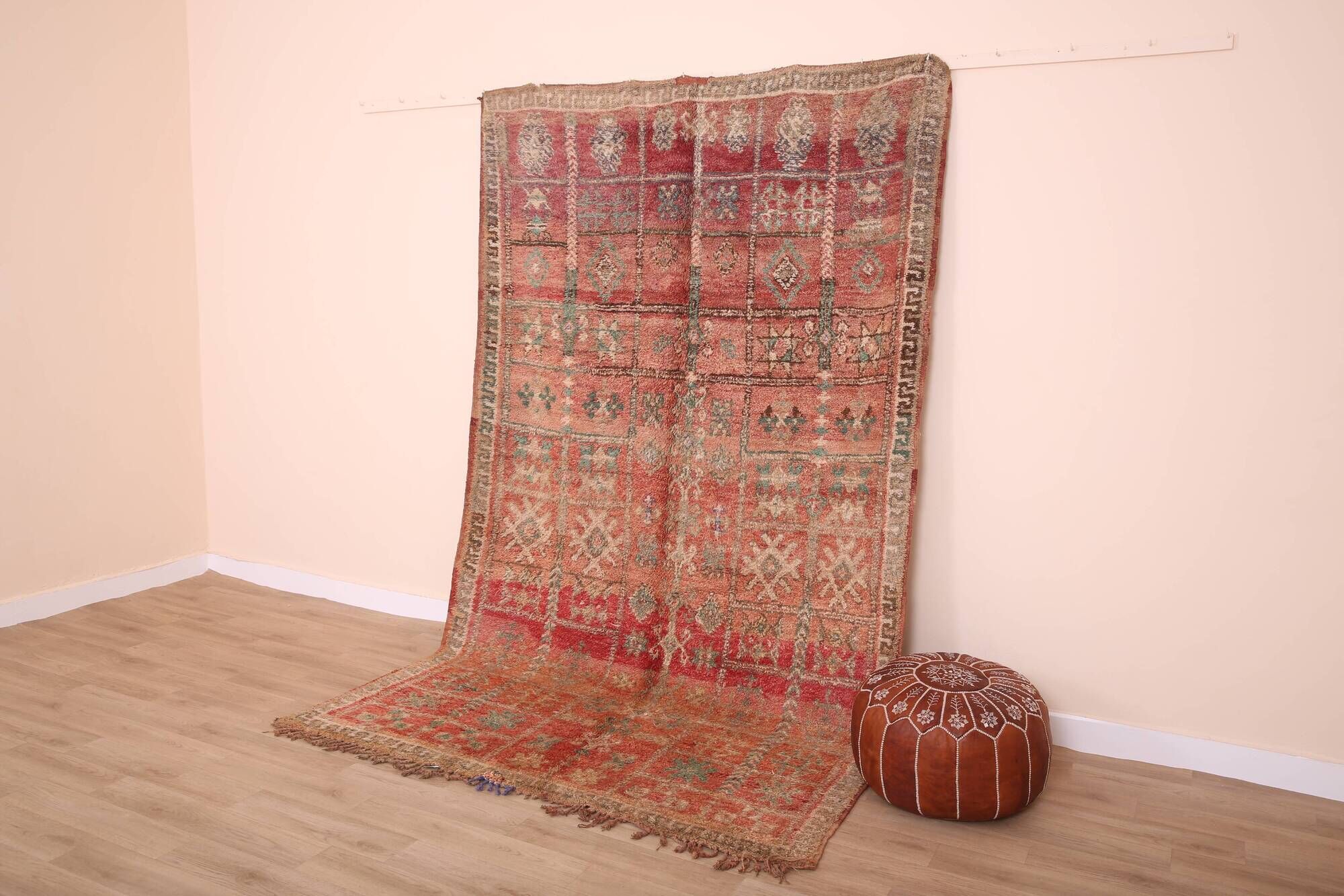 Vintage Moroccan Wool Rug 169 x 280 cm, Berber Handmade Rug Bohemian Style