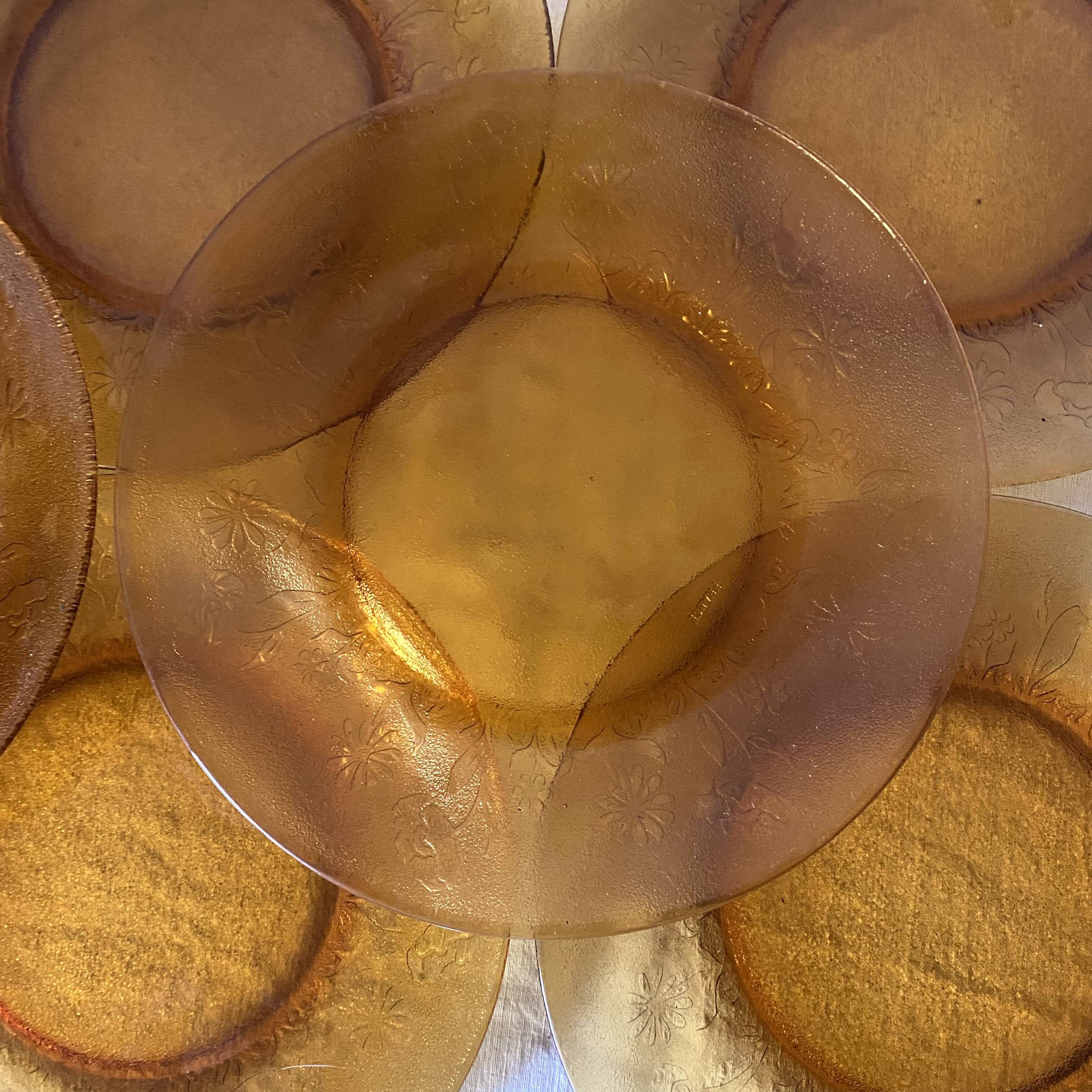 Amber GLASS PLATES 70s