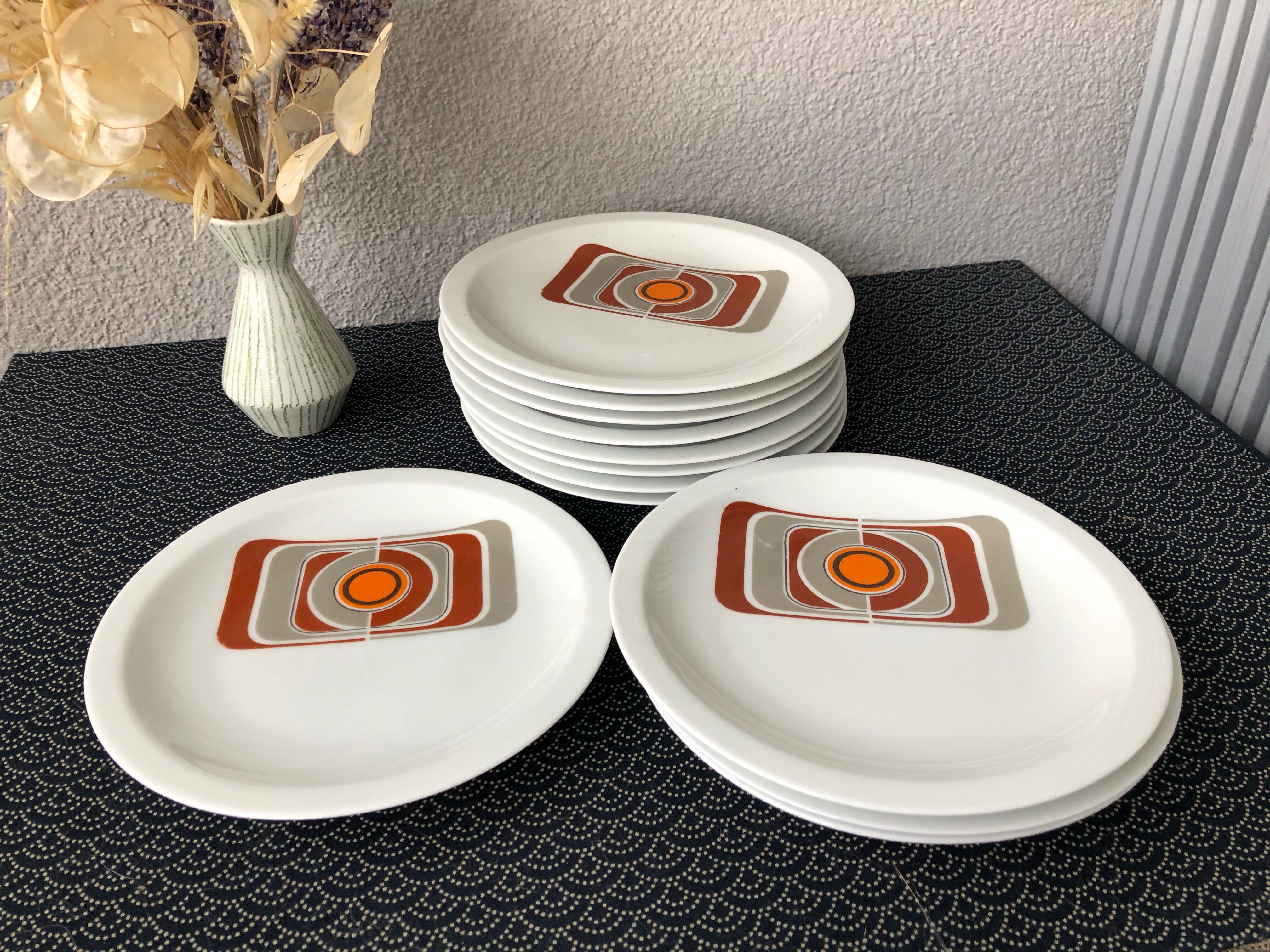 Plates Bareuther Waldsassen décor seventies