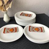 Plates Bareuther Waldsassen décor seventies