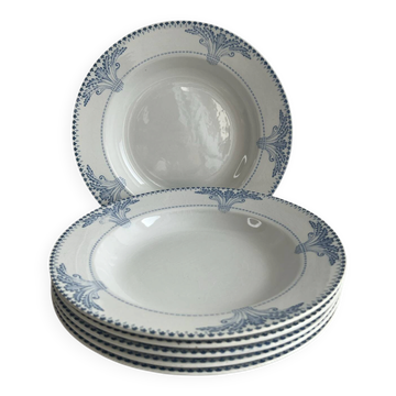 Set of 6 deep plates Windsor Service Creil and Montereau