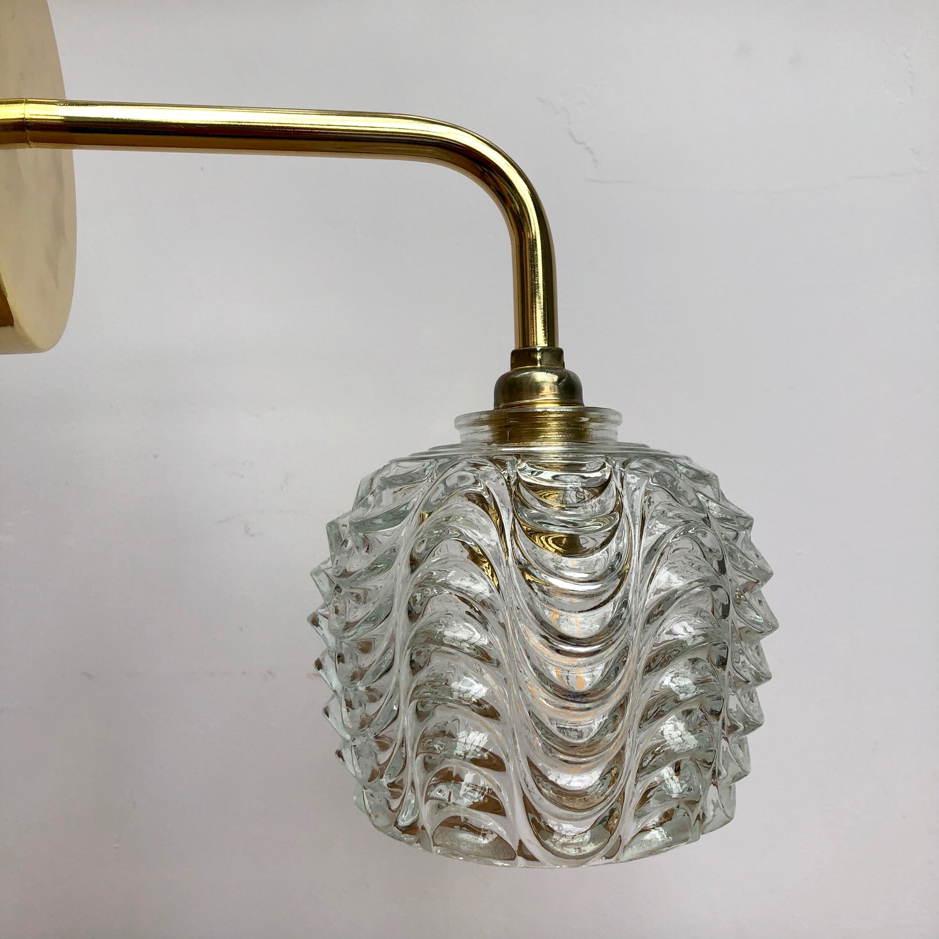 Vintage moulded glass globe applique