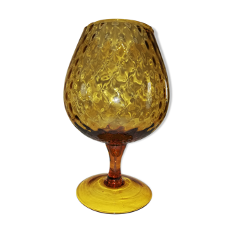 Vase amber glass