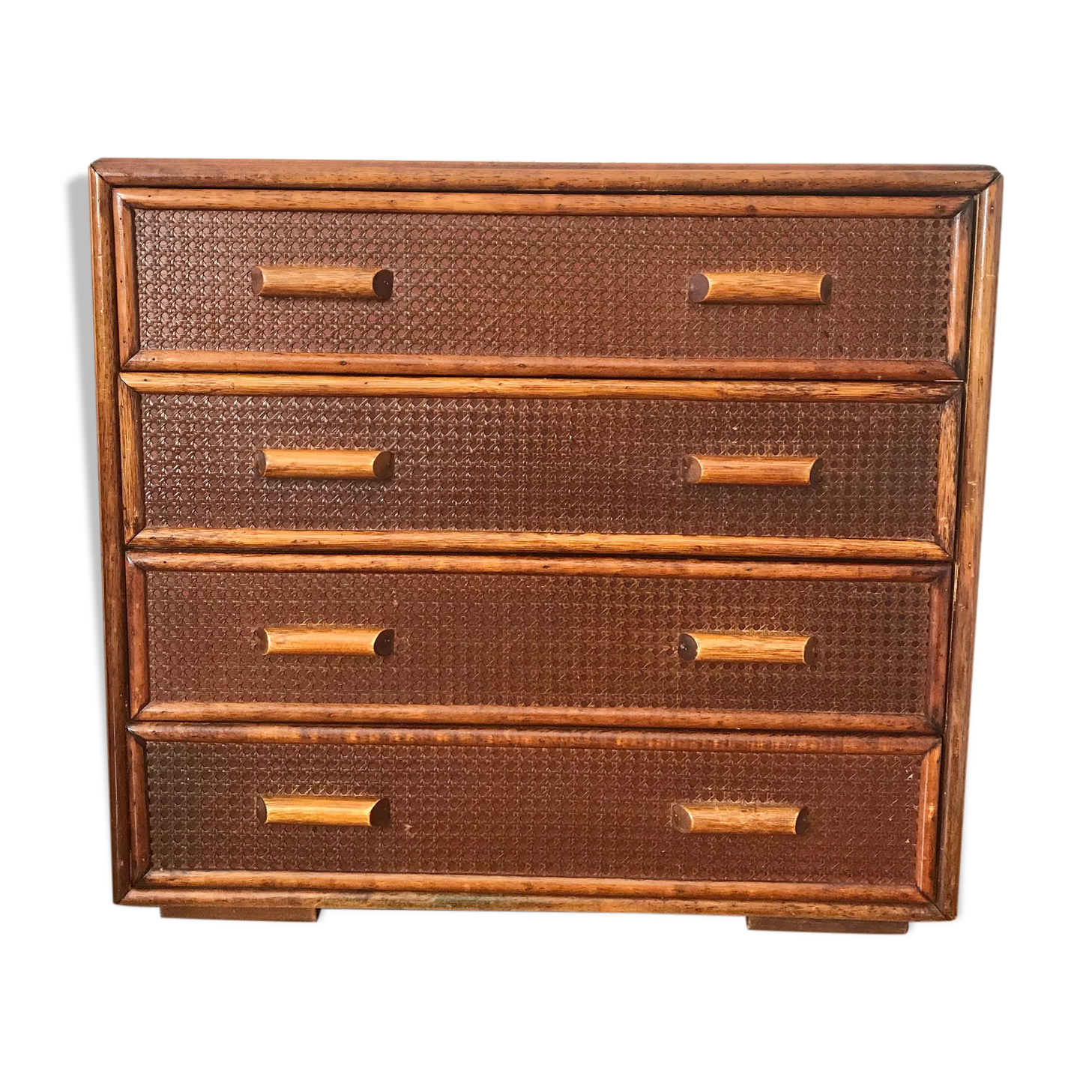 Chest of drawers rattan and caning