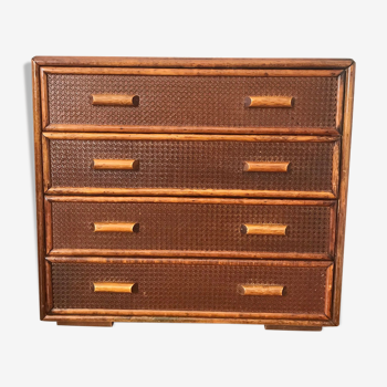 Chest of drawers rattan and caning