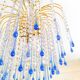 Lustre élégant en cristal et verre Murano soufflé – Gouttes bleues
