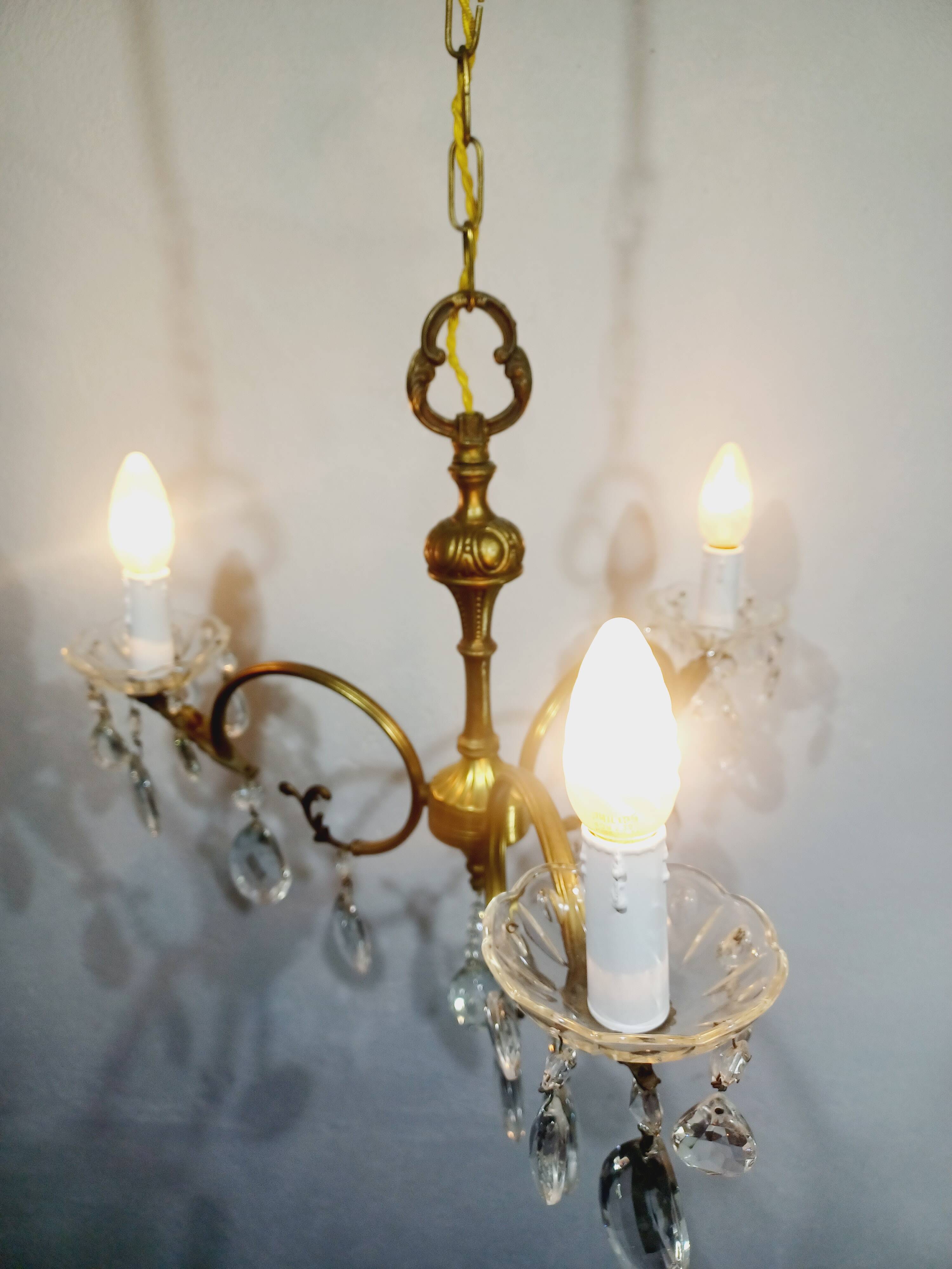3-light bronze chandelier