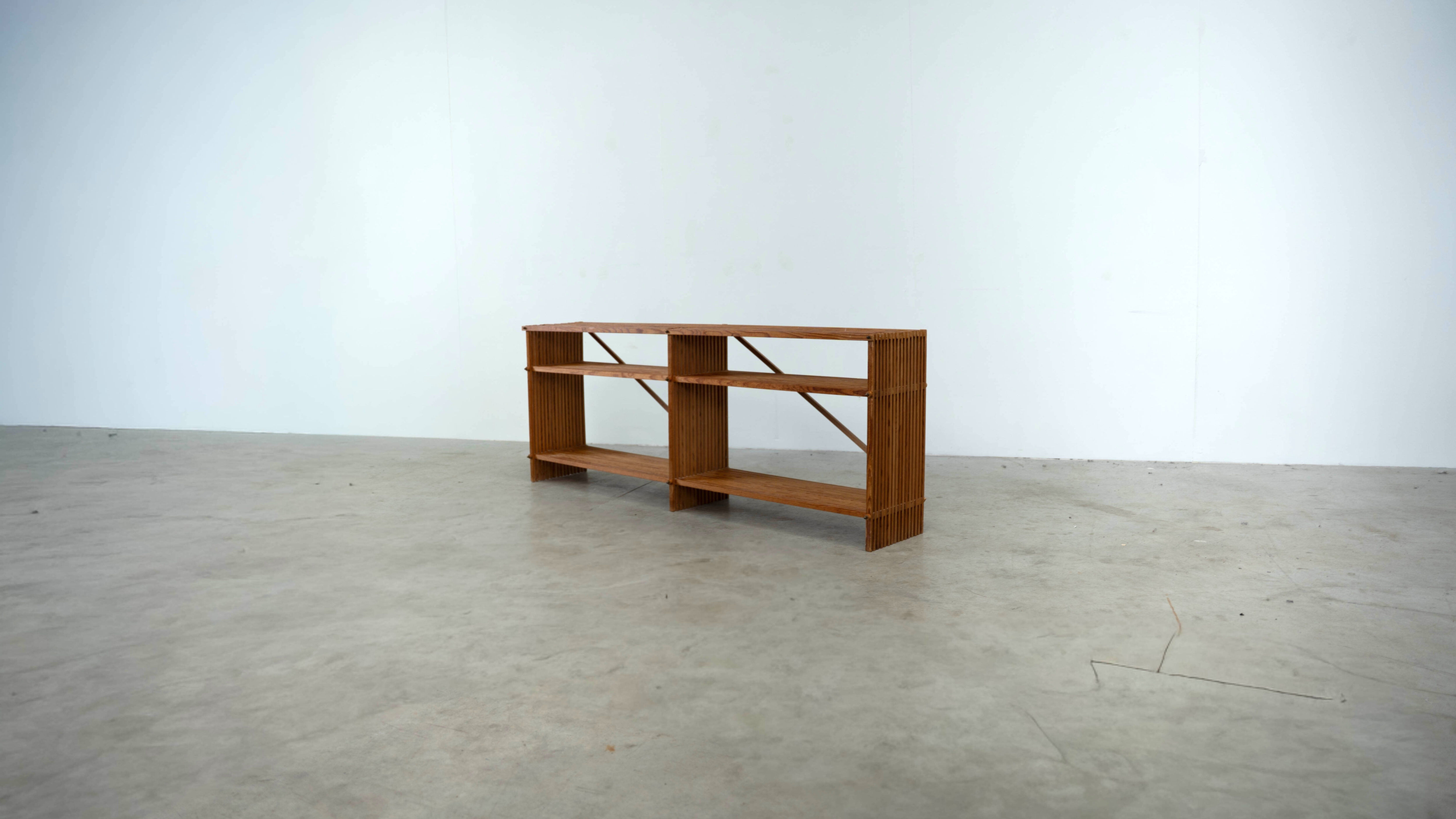 1970's Scandinavian pine open sideboard