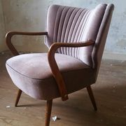 Fauteuil vintage années 50/60 beige rosé