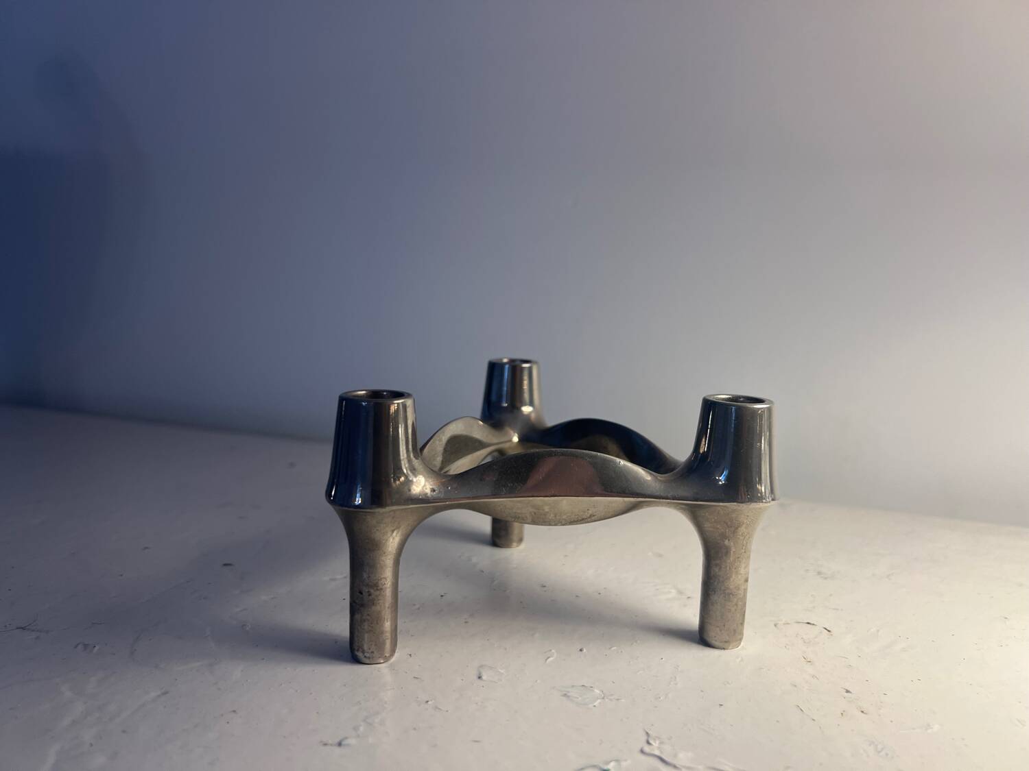 Stoffi Nagel candlestick 1970 vintage silvered