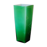 Vase vert vintage en opaline années 70
