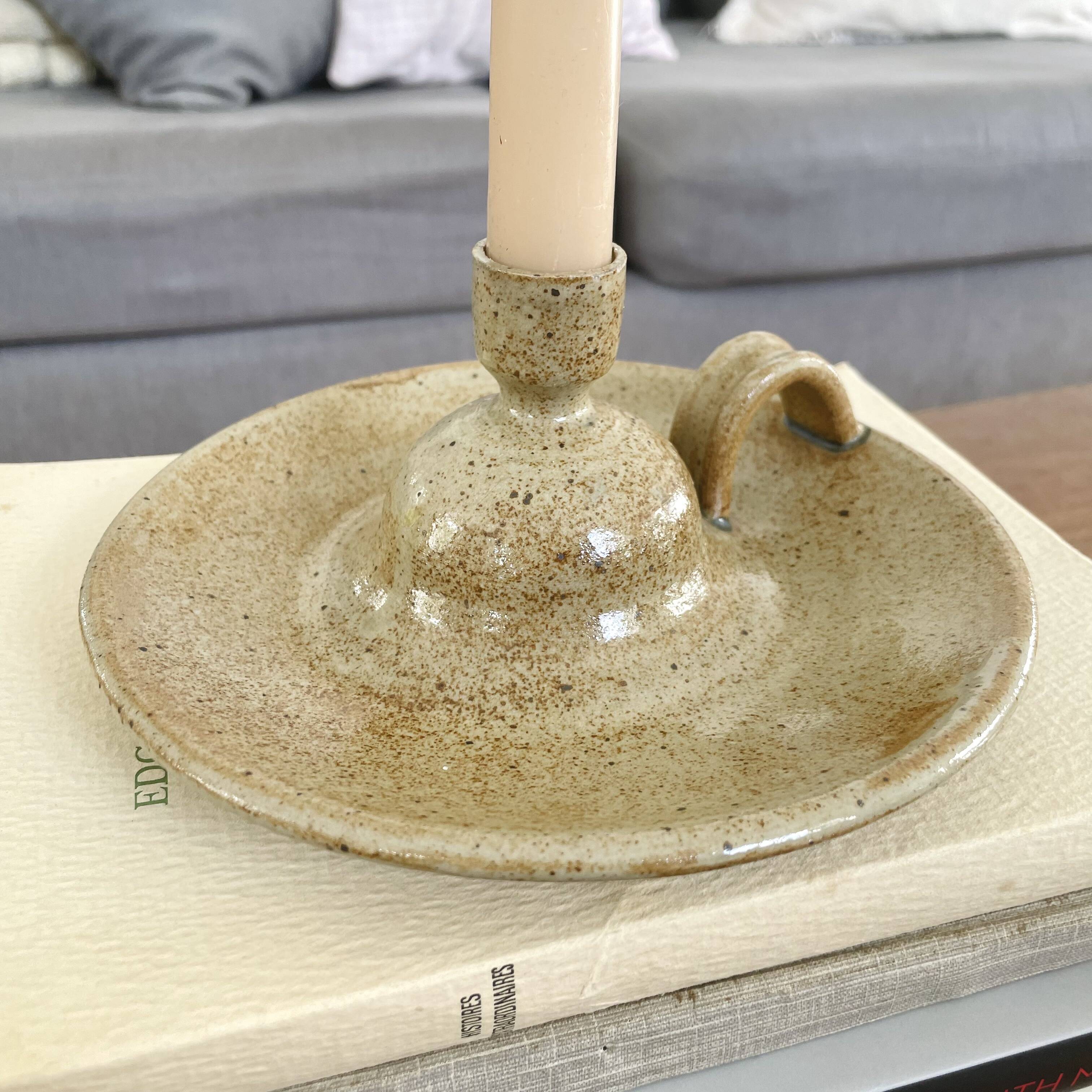 Stoneware candle holder