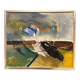 Huile sur toile originale suédoise – “Composition” par Holger Karlson
