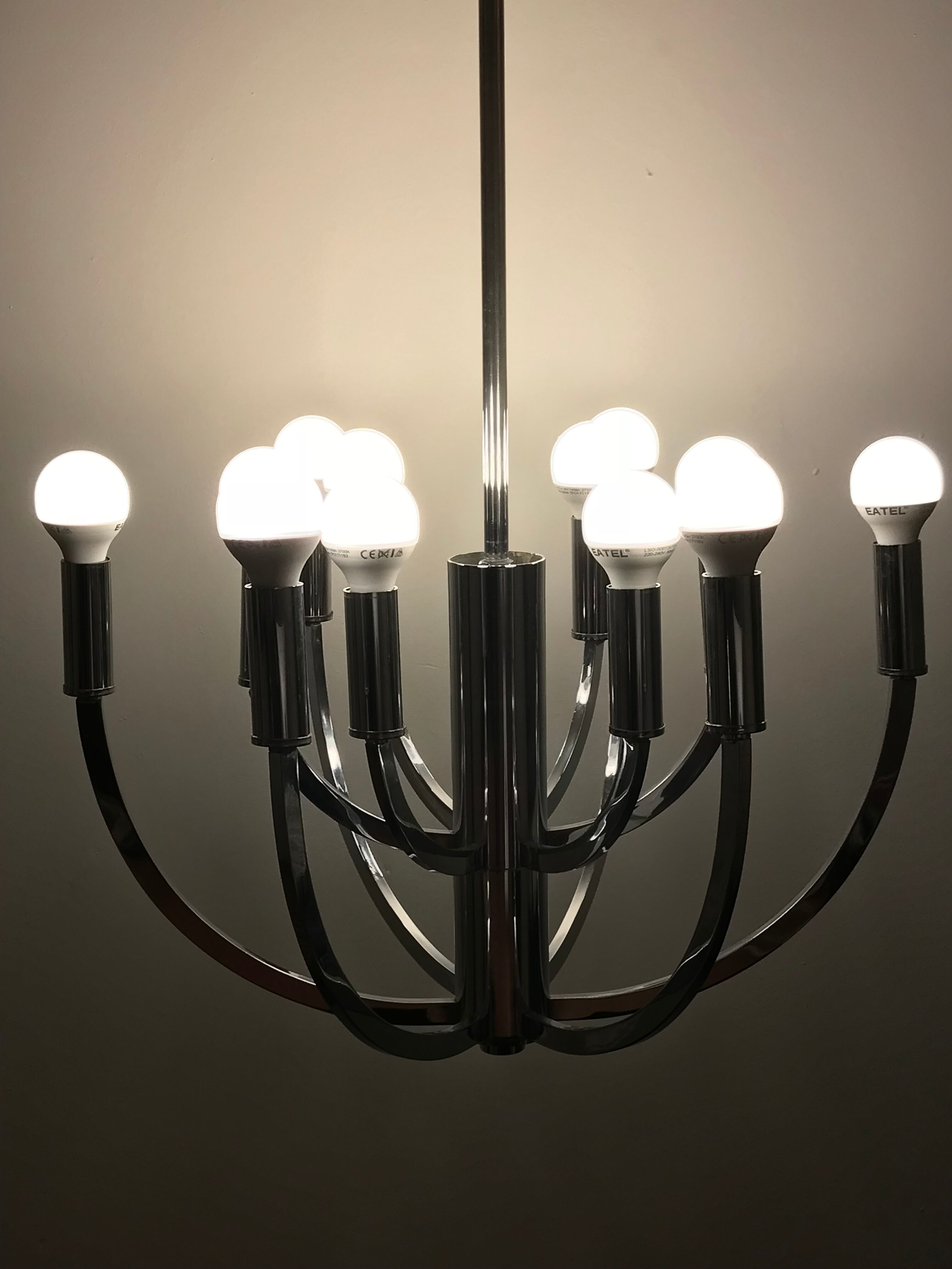 Lustre par Gaetano Scolari 12 ampoules 1970