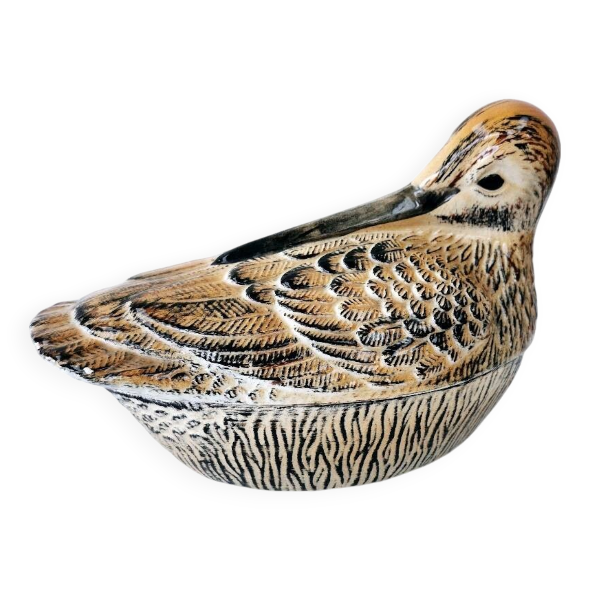 Vintage Earthenware Terrine Michel Caugant Woodcock