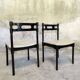 6 black lacquered wooden chairs